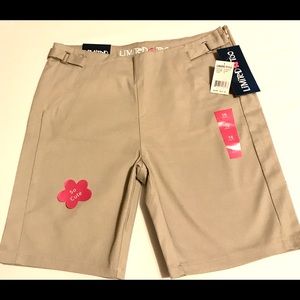 New w/ Tags Limited Too Khaki Uniform Twill Size 16 Stretch Girls Stretch Shorts